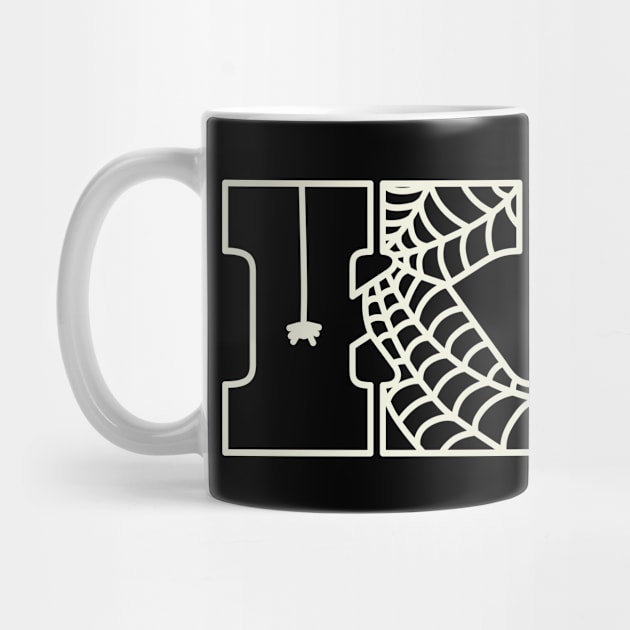 Halloween Letter K Initial Monogram with Spiderweb by Sunburst Designs